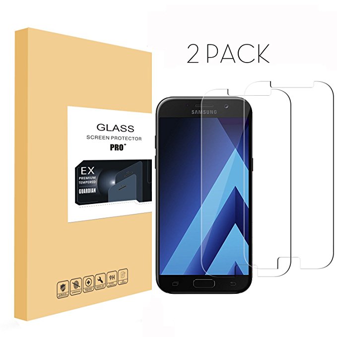 Samsung Galaxy A5 2017 Screen Protector[2 pack],GeekerChip Tempered Glass Protective Screen Film,9H Hardness,Bubble Free For Samsung Galaxy A5 2017