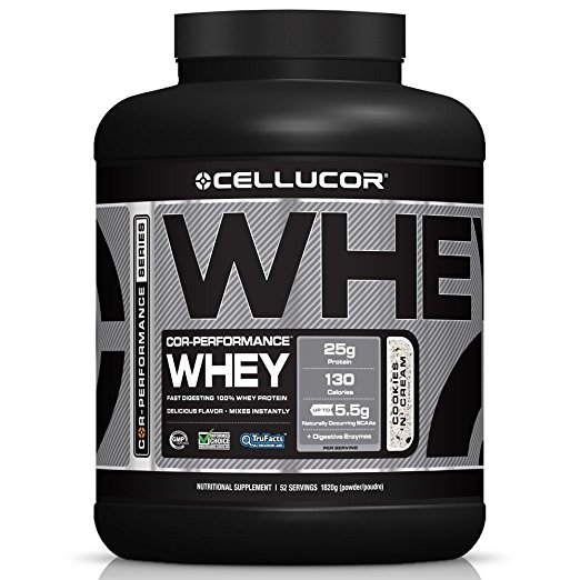 Cellucor, COR-Performance Whey Protein Powder, Post Workout Recovery Drink with BCAAs & Whey Protein Isolate, G3, Cookies N' Cream, 52 Servings