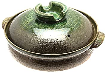 Kotobuki Donabe Japanese Hot Pot, X-Large, Brown/Green