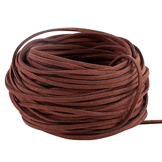 GoFriend 25 Yards Suede Cord Lace Faux Leather Cord Jewelry Making Beading Craft Thread String- 3mm Width (Coffee)