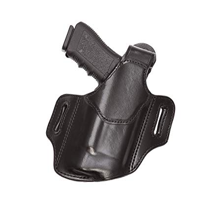 Aker Leather Products Nightguard XL Belt Slide Holster 147 Nightguard XL, Plain, Right Hand, Glock 17, 19, 26 with M3, TLR-1, TLR-2 Tactical Weapon Light, Black