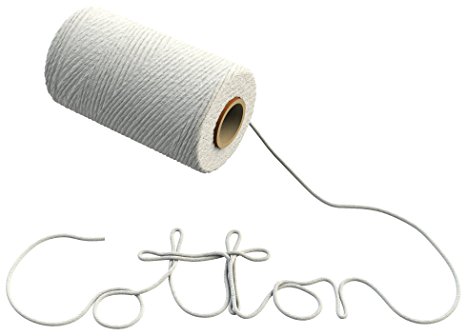 White Cotton Twine - 600 Feet (2 rolls of 300 ft) of Decorative Light Duty Craft String on Spool for Hanging Pictures, Wrapping Packages, Scrapbooking, and Tying Soaps