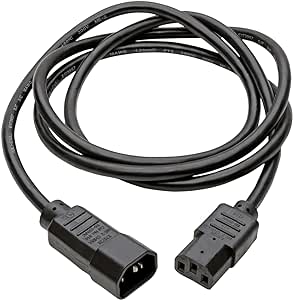 Tripp Lite Computer Power Extension Cord 13A, 16AWG (IEC-320-C14 to IEC-320-C13) 6-ft.(P004-006-13A) Black