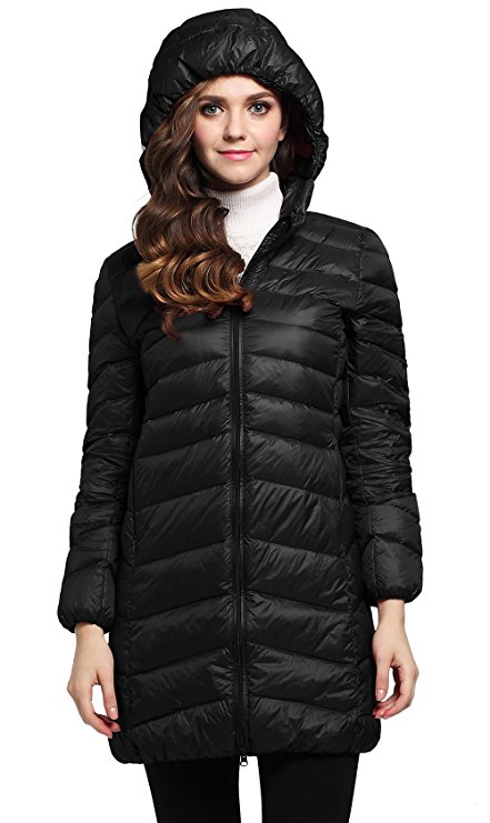 Cloudy Arch Women's Ultra Light Packable Hooded Down Coat