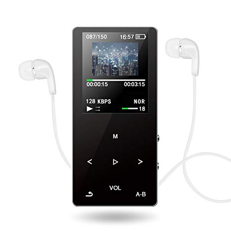 mp3 player, GotechoD 16 GB Mp3 Mp4 Player Touch-Screen Hifi Lossless Sound Music Players with build-in Speaker, FM Radio, Video, E-book, A-B Repeat, support 128 GB TF card Perfect for Sport, Fitness, Running,Traveling ect.(Black)