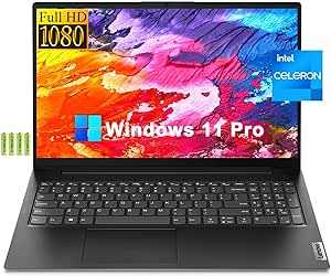 Lenovo V15 G2 15.6" FHD Business Laptop Computer[Windows 11 Pro], Intel Dual Core Celeron N4500, 8GB RAM, 256GB SSD, Intel UHD Graphics, Numeric keypad, Wi-Fi, BT 5.1, Ethernet, HDMI, w/Battery