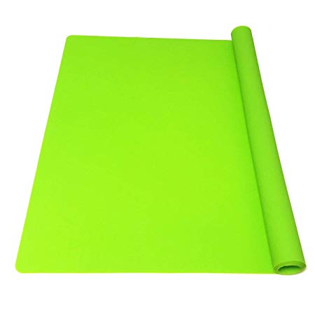 EPHome Extra Large Multipurpose Silicone Nonstick Pastry Mat, Heat Resistant Nonskid Table Mat, Countertop Protector, 23.6''15.78'' (Green)