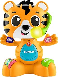 Fisher-Price Baby Learning Toy Link Squad Bop & Groove Tiger with Music & Lights for Ages 9  Months, Compatible Only with Link Squad Items