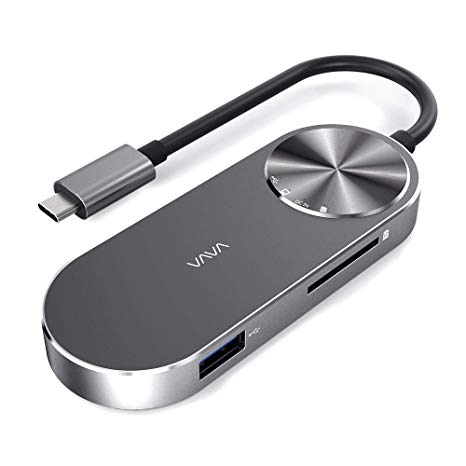 VAVA USB C Hub Adapter 100W Power Delivery, DC in Port, SD Card Reader, HDMI Port, 2 USB 3.0 Ports MacBook Pro Type C Windows Laptops