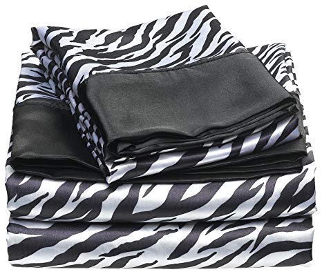 Divatex Home Fashions Royal Opulence Satin Sheet Set Zebra Full