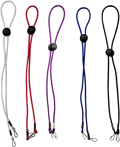 5Pcs Adjustable Length Face Masks Lanyard - Masks Chain Holder - Mask Lanyards Holder Around Neck - Sanitary Masks Strap Extenders (Multicolour)