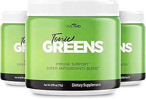 Tonic Greens Powder Vitamin Boost Supplement Official Formula - Natural Green Blend Energy Supplement Extra Strength - BCAA L-Glutamine Vitamin B6, Revolutionary Energy Fix Solution Reviews (3 Pack)