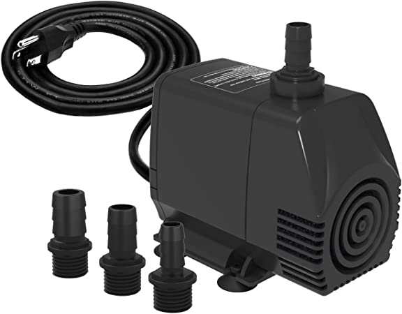 Knifel Submersible Pump 1056GPH Ultra Quiet with Foam Filter & Dry Burning Protection 11.5ft Power Cord for Fountains, Hydroponics, Ponds, Aquariums & More………