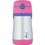 THERMOS FOOGO Vacuum Insulated Stainless Steel 10-Ounce Straw Bottle PinkPurple