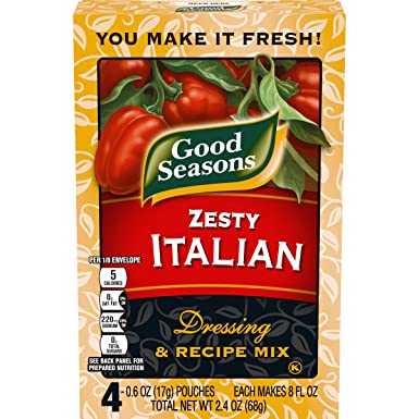 Good Seasons Zesty Italian Salad Dressing & Recipe Mix (0.6 oz Envelopes, Pack of 4)