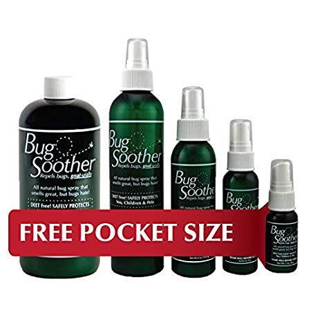 BUG SOOTHER Spray Large Family Pack - Natural Mosquito, Gnat and Insect Deterrent & Repellent with Essential Oils - Safe for Adults, Kids, Babies, Pets, Environment - Made in USA