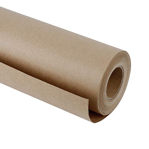 RUSPEPA Brown Kraft Paper Roll - 48 Inch x 100 Feet - Recycled Paper Perfect for Gift Wrapping, Craft, Packing, Floor Covering, Dunnage, Parcel, Table Runner