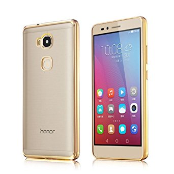 Honor 5X Case, Vinve Ultra-Thin Tpu Case Metal Electroplating Technology Soft Silicone Skin Cover For Huawei Honor 5X (Golden)