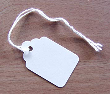 100 Quality White Strung Tags 37mm x 24mm from MacIntyre