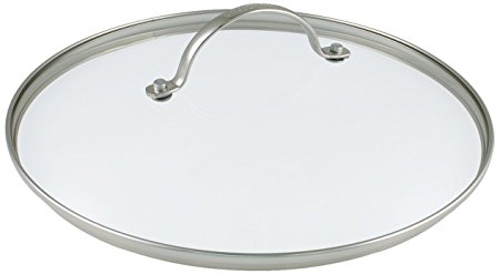 Greenpan 30 cm Tempered Glass with Stainless Steel Rim Univesal Glass Lid with Metal Handle