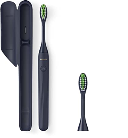 Philips One by Sonicare Battery Toothbrush with Two Brush Heads, Navy, BD8304/AZ