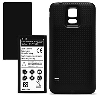 MagicMobile 8500mAh Replacement Extended Battery with Rugged White Back Cover for Samsung Galaxy S5 / i9600