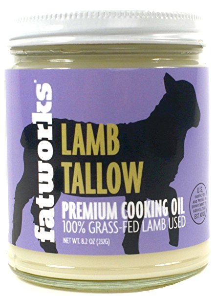 Lamb Tallow, 100% Grass Fed, Pasture Raised, 8oz