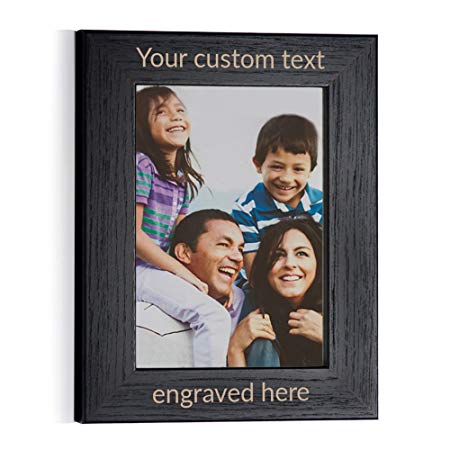 Lifetime Creations Create Your Own Personalized Picture Frame - Black (5" x 7" Portrait), Engraved Design Your Own Picture Frame