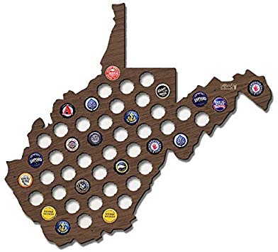 Wall Decor Leiacikl22 Designed West Virginia Beer Cap Map Wood Bottle Beer Cap Collector Beer Holders Cool Gifts Presents for Him 19.69 x 14.57