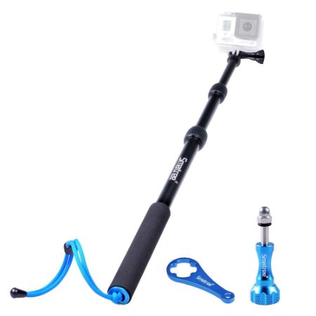Smatree SmaPole S1 All-aluminum Alloy Handheld Telescopic Pole 1588243to 4058243 Integrated with Tripod MountNut for GoPro Hero Hero4 Session Hero4 BlackSilver 3 3 2 1 HD Cameras Aluminum ThumbscrewWrench Lifetime Warranty