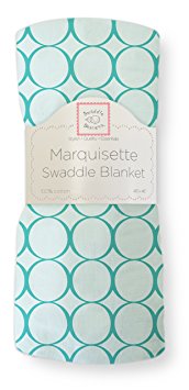 SwaddleDesigns Marquisette Swaddling Blanket, Pastel with Jewel Tone Mod Circles, Turquoise