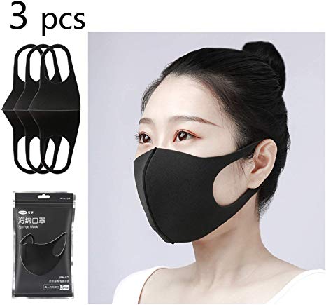 3 PACK Masks Sponge Mouth Mask Anti Saw Dust Masks Breathable Lightweight Washable for Men & Women Outdoor