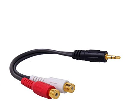 Honbay® 3.5mm Gold 1/8 Stereo Male Mini Plug to 2 Female RCA Jack Adapter Audio Y Cable