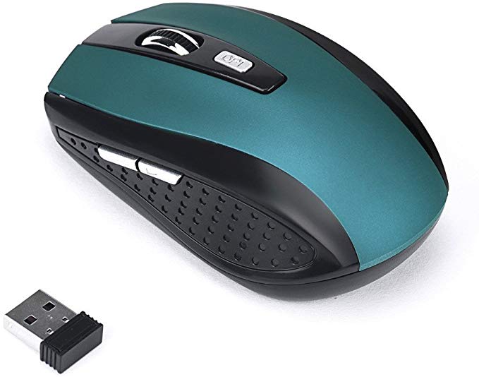 2.4GHz Wireless Gaming Mouse USB Receiver Pro Gamer for PC Laptop Desktop (Blue)