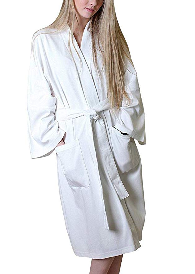 Viverano Women's Bathrobe Spa Robe, 100% Organic Cotton, Lightweight Super Soft Travel & Eco-Friendly (6 Colors)