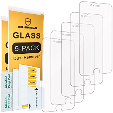 [5-PACK]-Mr Shield For iPhone 7 Plus / iPhone 8 Plus [Tempered Glass] Screen Protector with Lifetime Replacement Warranty