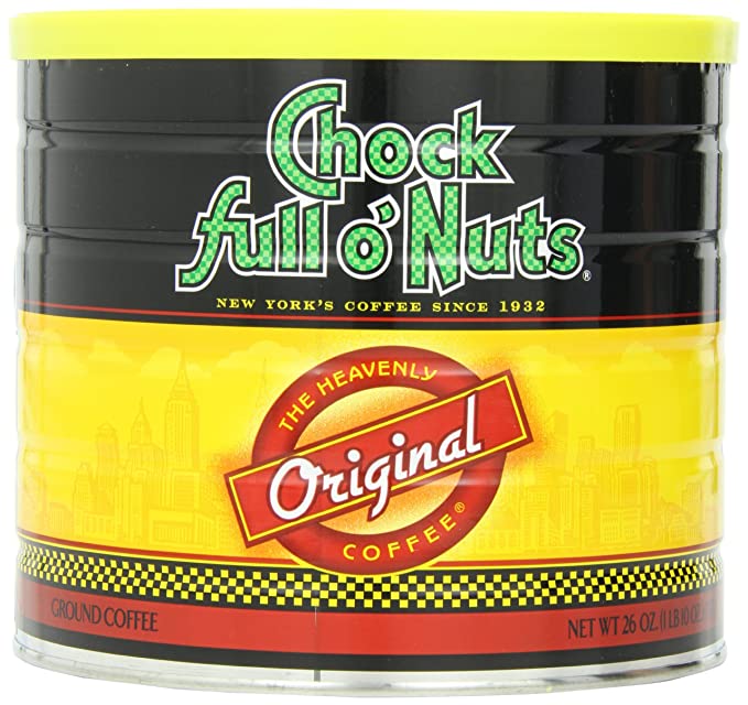 CHOCK FULL O NUTS Original Ground Coffee Canister, 26 oz