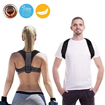 Posture Corrector for Men and Women - Comfortable Upper Back Brace Clavicle Support Device for Thoracic Kyphosis and Shoulder - Neck Pain Relief