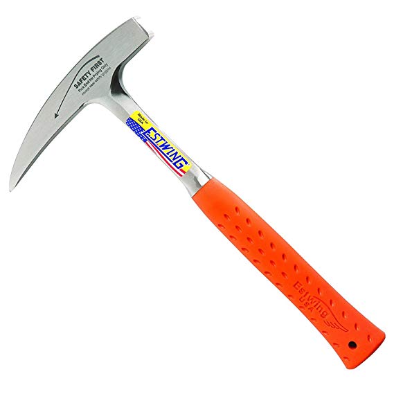 Estwing EO-14P 14-oz Solid Steel Rock Pick 11-Inch Pointed Tip, Orange