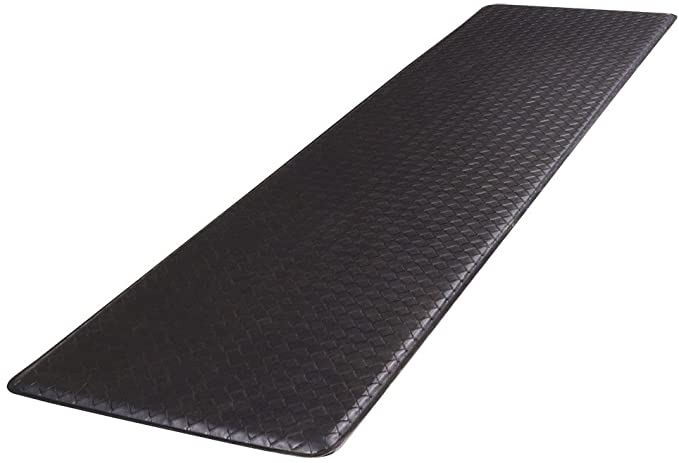 GelPro Classic Anti-Fatigue Kitchen Comfort Chef Floor Mat, 20x72”, Basketweave Black Stain Resistant Surface with ½” gel core for health & wellness