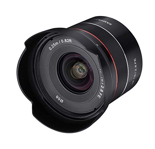 Samyang SYIO18AF-E AF 18mm F2.8 Wide Angle auto Focus Full Frame Lens for Sony E Mount, Black