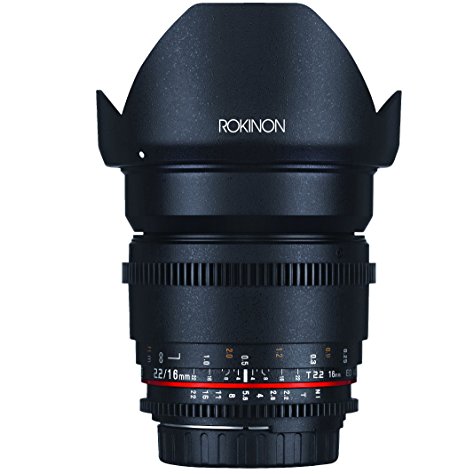 Rokinon DS16M-C 16mm T2.2 Cine Wide Angle Lens for Canon EF-S Digital SLR