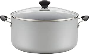 Farberware Cookware Nonstick Stockpot with Lid, 10.5 Quart, Silver