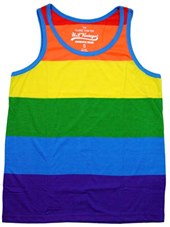 Exist Patriotic American Rainbow Colors Flag Tank Top Shirt