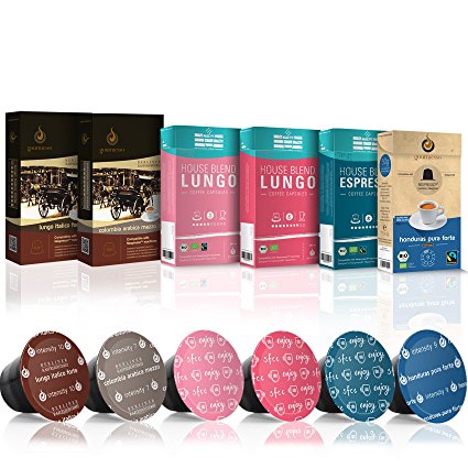 Gourmesso Specialty Coffee Bundle - 60 Nespresso Compatible Coffee Capsules - inclusive Fair Trade and Organic