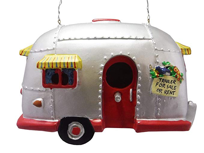 Camper Birdhouse Trailer Bird House Airstream style Rv Home Decor Yard Garden Porch Patio Country