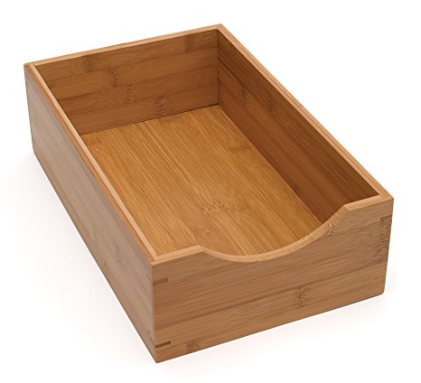 Lipper International 1891 Bamboo Wood Drawer Storage Organizer Box, Medium, 7-3/4" x 12-1/2" x 3-3/4"