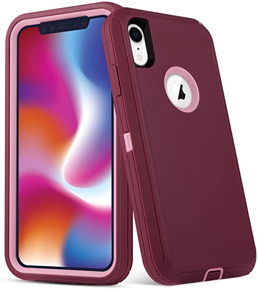 iPhone XR Case,[AOKSI] Dust-Proof Shockproof Drop-Proof Scratch-Resistant Heavy Duty Protective Case for iPhone XR [Support Wireless Charging] (Aurora Violet/LightPink)