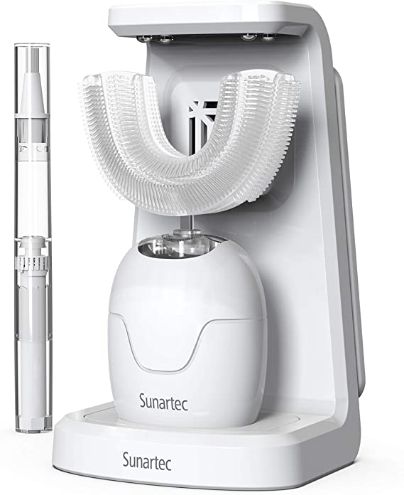 Sunartec 2020 Ultrasonic Electric Toothbrushes New Generation 360 Teeth Cleaning Sonic Toothbrush Cold Light Cleansing Kit for Adults Portable UV Cleaning and Air-Drying Charger IPX7 Waterproof