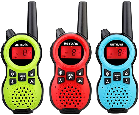 Retevis RT38 Walkie Talkies,Portable Small Long Range Walkie Talkies for Adults,Rechargeable and Battery Powered Two Way Radio with Flashlight for Family Camping,Hiking (3 Pack Walkie Talkies)